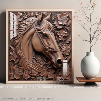 file tranh con giap decor tuoi con ngua ngo dep 435