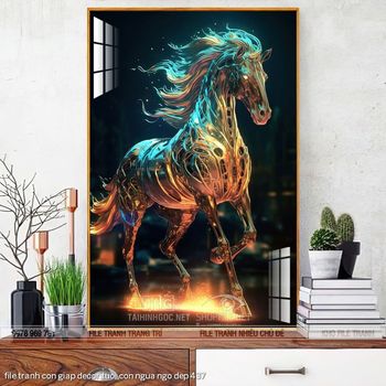 file tranh con giap decor tuoi con ngua ngo dep 437