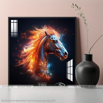 file tranh con giap decor tuoi con ngua ngo dep 443