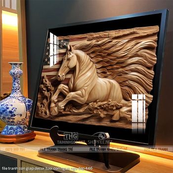 file tranh con giap decor tuoi con ngua ngo dep 446