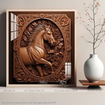 file tranh con giap decor tuoi con ngua ngo dep 447