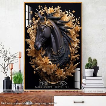 file tranh con giap decor tuoi con ngua ngo dep 450