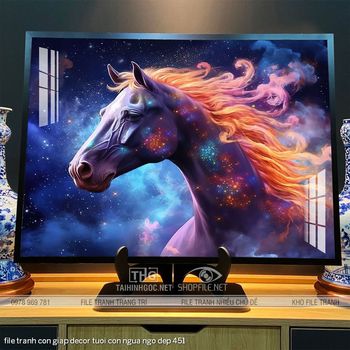 file tranh con giap decor tuoi con ngua ngo dep 451