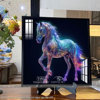 file tranh con giap decor tuoi con ngua ngo dep 455