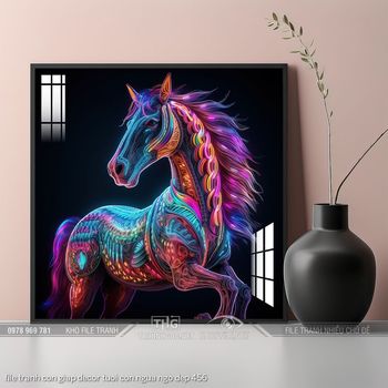 file tranh con giap decor tuoi con ngua ngo dep 456