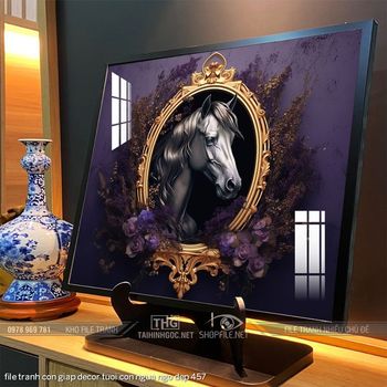 file tranh con giap decor tuoi con ngua ngo dep 457