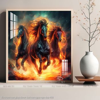 file tranh con giap decor tuoi con ngua ngo dep 458