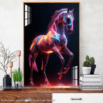 file tranh con giap decor tuoi con ngua ngo dep 460