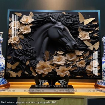 file tranh con giap decor tuoi con ngua ngo dep 463