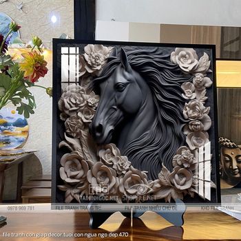 file tranh con giap decor tuoi con ngua ngo dep 470