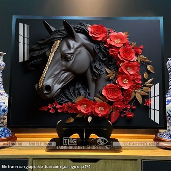 file tranh con giap decor tuoi con ngua ngo dep 474