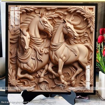 file tranh con giap decor tuoi con ngua ngo dep 475