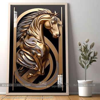 file tranh con giap decor tuoi con ngua ngo dep 476