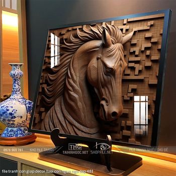 file tranh con giap decor tuoi con ngua ngo dep 481