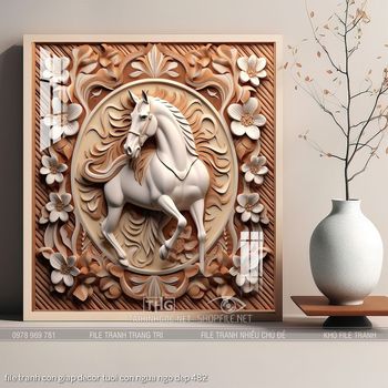 file tranh con giap decor tuoi con ngua ngo dep 482