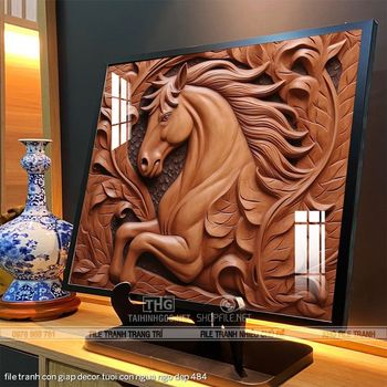 file tranh con giap decor tuoi con ngua ngo dep 484