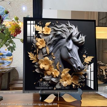 file tranh con giap decor tuoi con ngua ngo dep 486