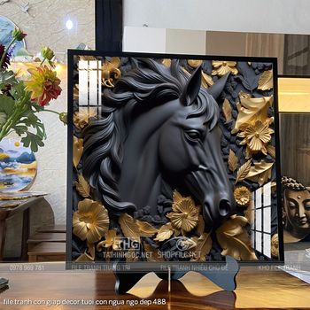 file tranh con giap decor tuoi con ngua ngo dep 488