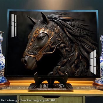 file tranh con giap decor tuoi con ngua ngo dep 489