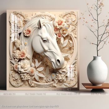 file tranh con giap decor tuoi con ngua ngo dep 490