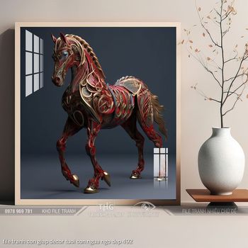 file tranh con giap decor tuoi con ngua ngo dep 492