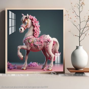 file tranh con giap decor tuoi con ngua ngo dep 500