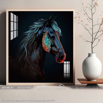 file tranh con giap decor tuoi con ngua ngo dep 510