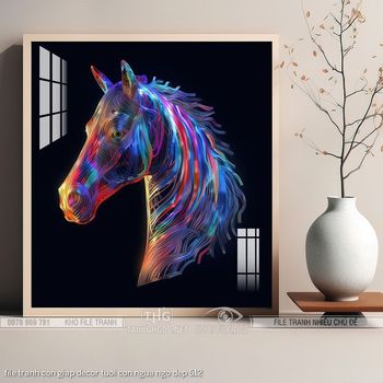 file tranh con giap decor tuoi con ngua ngo dep 512