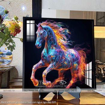 file tranh con giap decor tuoi con ngua ngo dep 520