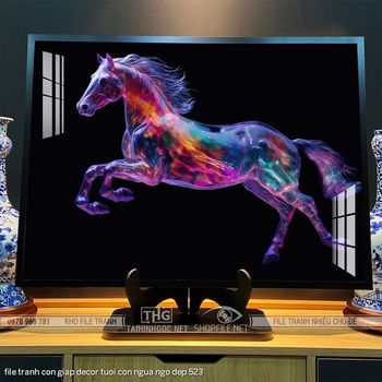 file tranh con giap decor tuoi con ngua ngo dep 523