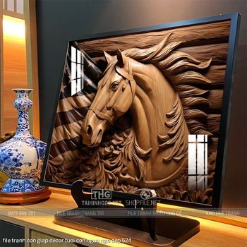 file tranh con giap decor tuoi con ngua ngo dep 524