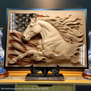 file tranh con giap decor tuoi con ngua ngo dep 525