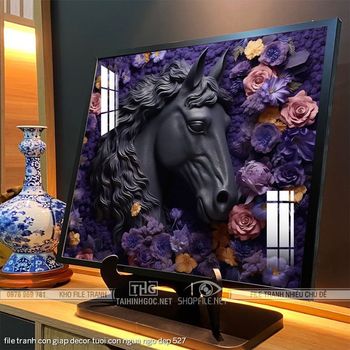 file tranh con giap decor tuoi con ngua ngo dep 527