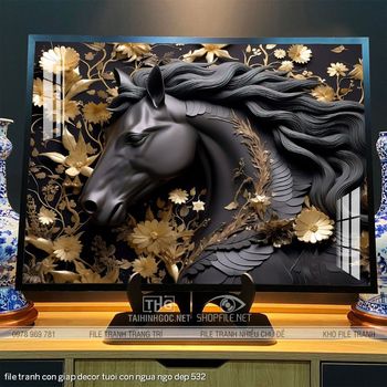 file tranh con giap decor tuoi con ngua ngo dep 532