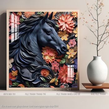 file tranh con giap decor tuoi con ngua ngo dep 534