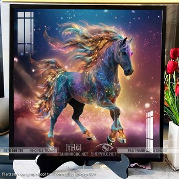 file tranh con giap decor tuoi con ngua ngo dep 535