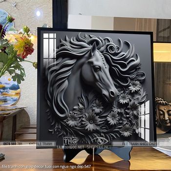 file tranh con giap decor tuoi con ngua ngo dep 547