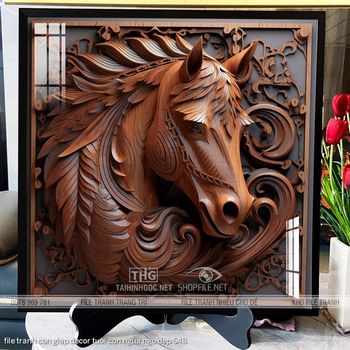 file tranh con giap decor tuoi con ngua ngo dep 548