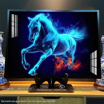 file tranh con giap decor tuoi con ngua ngo dep 555