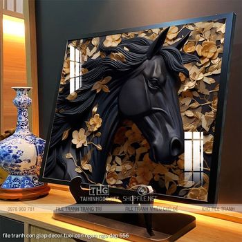 file tranh con giap decor tuoi con ngua ngo dep 556