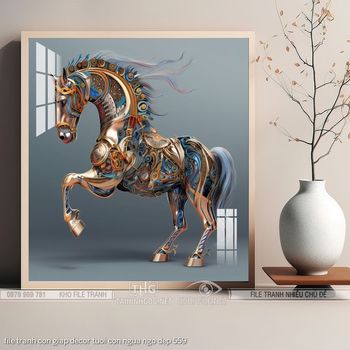 file tranh con giap decor tuoi con ngua ngo dep 559