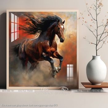 file tranh con giap decor tuoi con ngua ngo dep 573