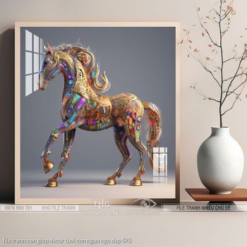 file tranh con giap decor tuoi con ngua ngo dep 575