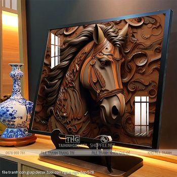 file tranh con giap decor tuoi con ngua ngo dep 578