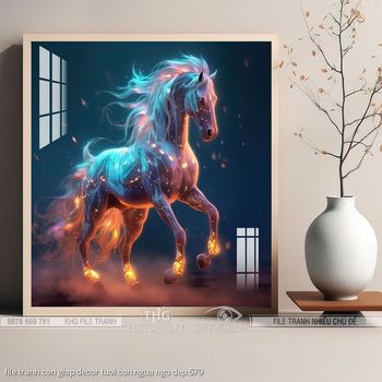 file tranh con giap decor tuoi con ngua ngo dep 579