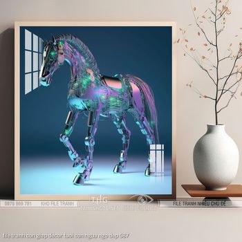 file tranh con giap decor tuoi con ngua ngo dep 587