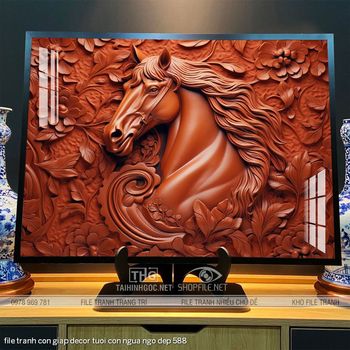 file tranh con giap decor tuoi con ngua ngo dep 588