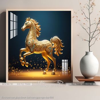 file tranh con giap decor tuoi con ngua ngo dep 598