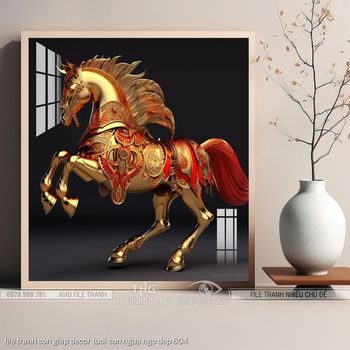 file tranh con giap decor tuoi con ngua ngo dep 604