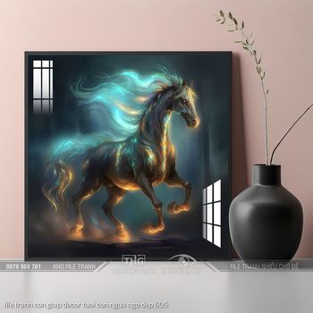 file tranh con giap decor tuoi con ngua ngo dep 605